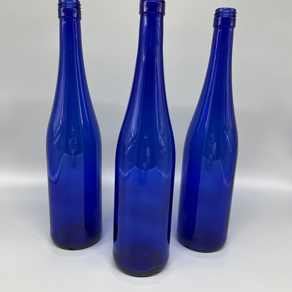 Cobalt Blue Wine Bottle Etsy