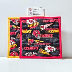 Quilted Potholder, KC Chiefs Themed, Hot Pads, Set of 2 Potholder/Hot Pads, Kitchen Gifts