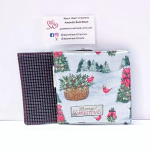 Sewn Jar Opener, Winter Patterned, Christmas Themed, Red, Green, Cardinals