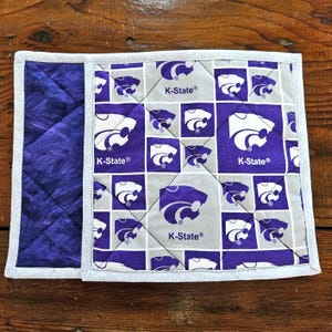 Quilted K-State Potholder Set: Cotton Hot Pads Set of 2, Kitchen Decor
