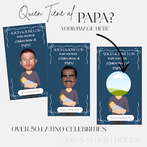 ¿Quién tiene al papá? Juego para baby shower / Imprimible divertido para baby shower / Descarga instantánea / Juego de adivinar el papá / Plantilla editable