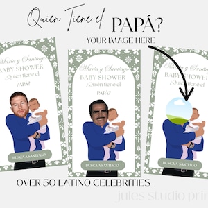 Talavera &quot;Who Is the Daddy?&quot; Baby Shower Game | Papel Picado | Mexican-Themed Printable | Editable Template | Fiesta Baby Shower