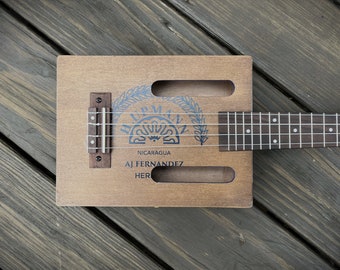 Cigar Box Ukulele - Concert - Handmade 4 String Concert Acoustic/Electric CBU - Bluesette