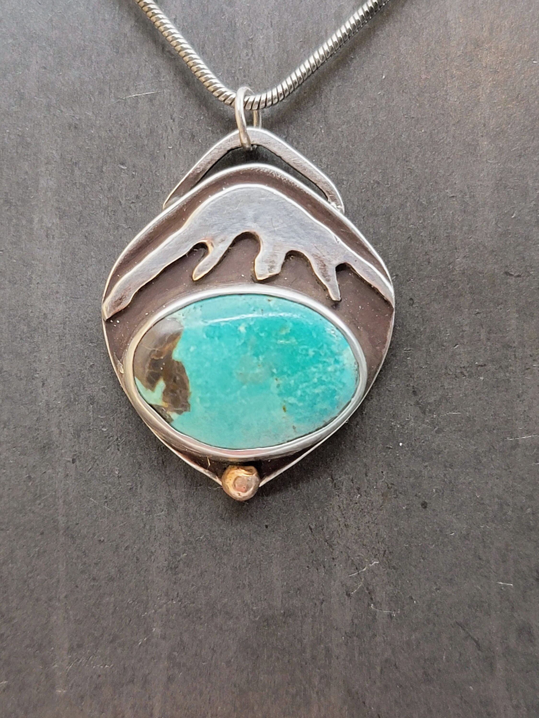 Turquoise Mountain Pendant Nature Necklace Mountain Etsy