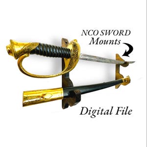 DIY Military NCO Sword Wall Mounts | SVG Digital Download Only| Perfect for Hanging or Plaques Making | Sword Display | CnC Laser Engraver