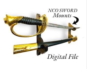DIY Military NCO Sword Wall Mounts | SVG Digital Download Only| Perfect for Hanging or Plaques Making | Sword Display | CnC Laser Engraver