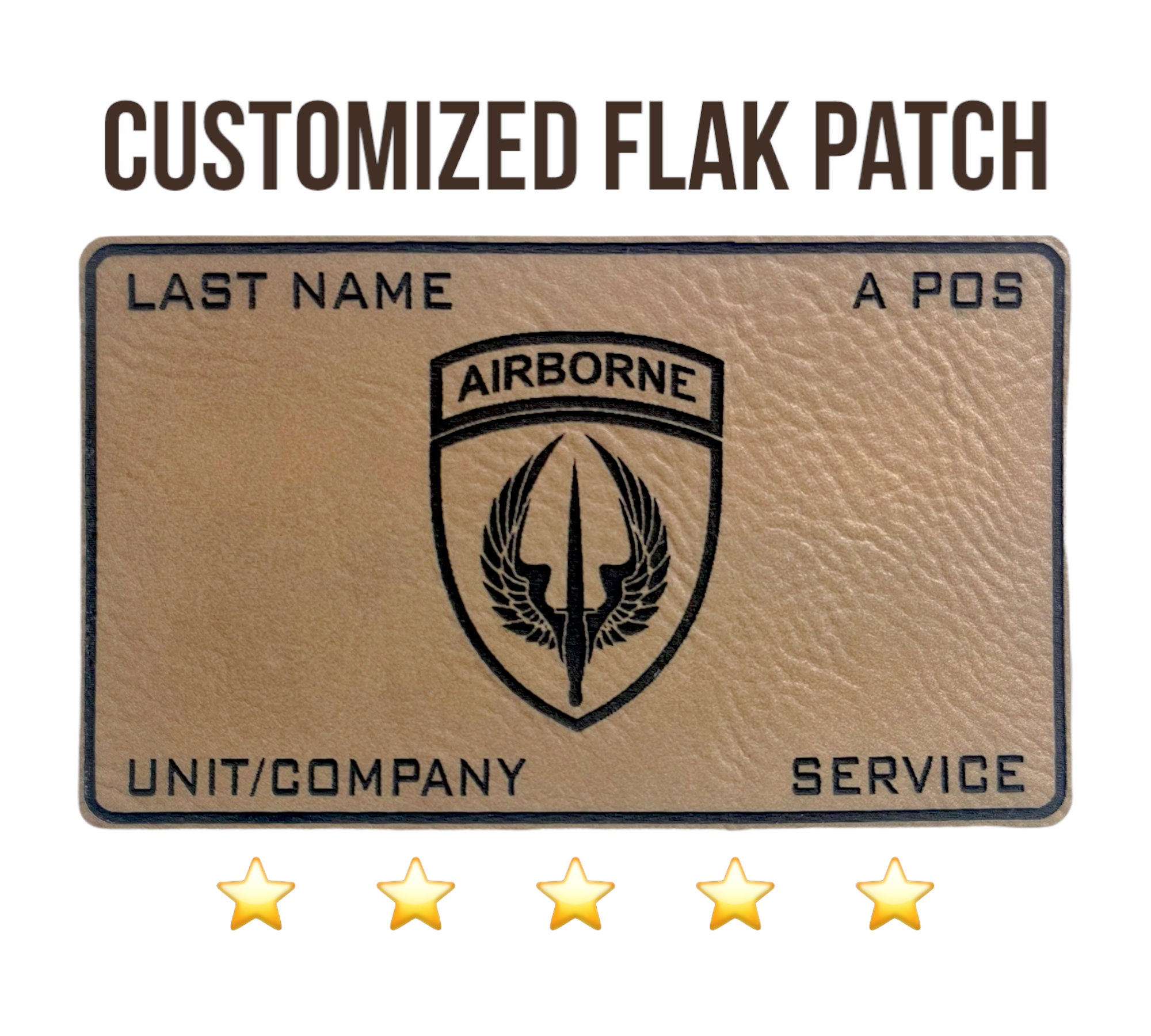 1st Cavalry Flak Plate Carrier Name Patch