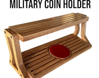DIY Military Two-Tier Coin Holder Display – DIGITAL Download | CNC G-Code | Display Stand for Coins, Gifts & Office Décor