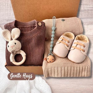 Baby Gift Box, Baby Gift Set, Baby Shower Gift, Gift for Newborns, New Moms, New Baby Gift, Stroller Blanket, Bodysuits, Shoes, Toy