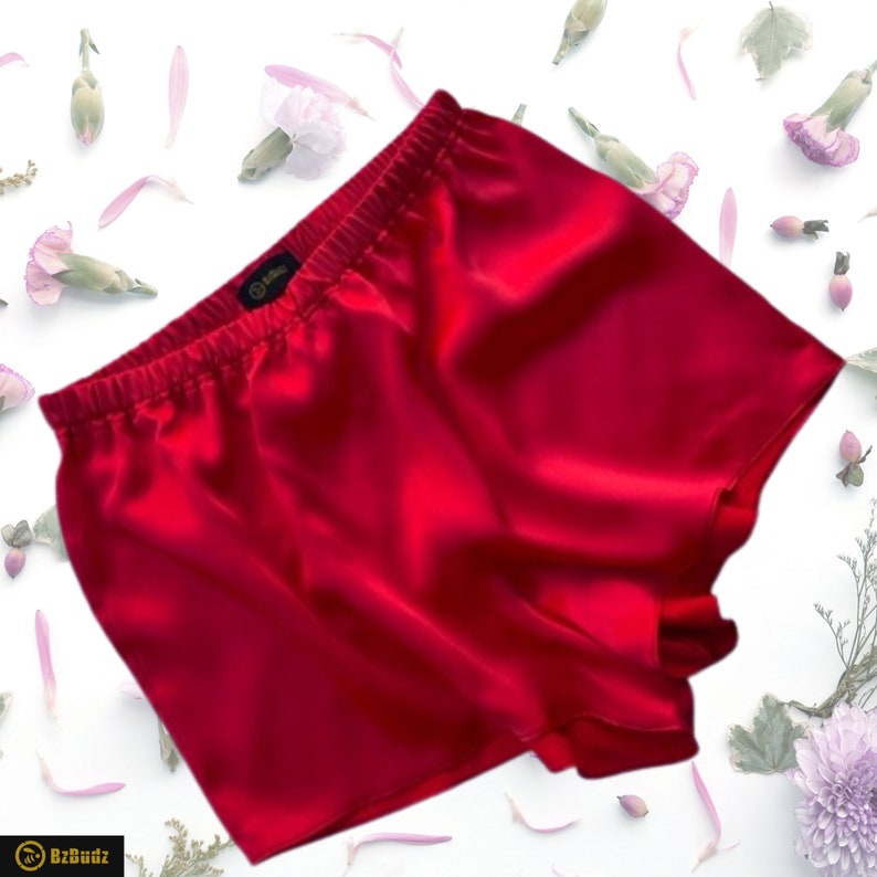 Sexy Silk Pajama Bottoms Booty Shorts Women Lingerie Mini Shorts Silk