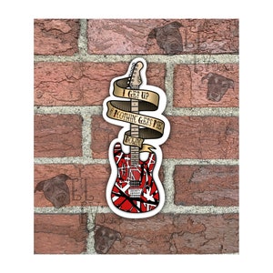 Van Halen Vinyl Sticker, Gift for Music Lovers, Eddie Van Halen Sticker, American Traditional Art, For Laptops, Phones, Waterbottles