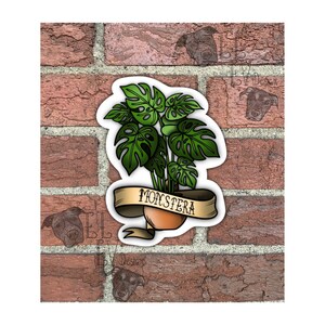 Monstera Vinyl Sticker, Houseplant Stickers, Birthdays, For Laptops, Waterbottles, Phones