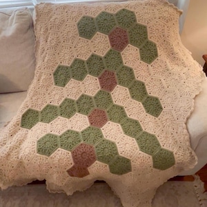 Crochet Pattern Christmas Blanket Granny Hexagon Evergreen Tree Afghan Crochet Home Decor Throw Pattern Evergreen Forest