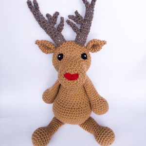 Reindeer Stuffed Animal, Custom Crochet Plush Animal, Reindeer Toy, First Christmas, Baby Christmas, Toddler Toys, Nursery Gift