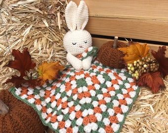 Baby Bunny Lovey, Baby Bunny Security Blanket, Newborn Bunny Lovey, Newborn Bunny Security Blanket, Crochet Bunny Lovey and Security Blanket