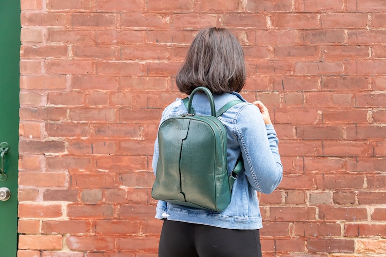 Backpack Women Leather,Backpacks for Women, Women's Backpack Purse, Green Backpack,Rucksack for Women,Christmast Gift, School Backpack bild 3