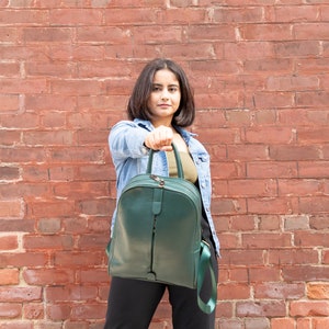 Backpack Women Leather,Backpacks for Women, Women's Backpack Purse, Green Backpack,Rucksack for Women,Christmast Gift, School Backpack bild 2