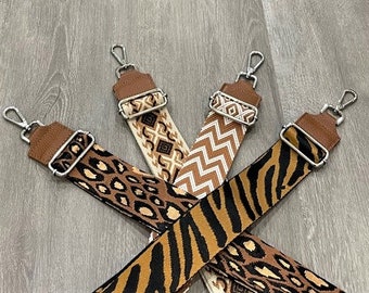 Patterned Strap for Bags, Wide Strap, Shoulder Strap, Fabric Bag Strap, Crossbody Bag Interchangeable Strap, Detachable Pocket strap