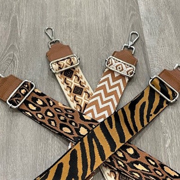 Patterned Strap for Bags, Wide Strap, Shoulder Strap, Fabric Bag Strap, Crossbody Bag Interchangeable Strap, Detachable Pocket strap