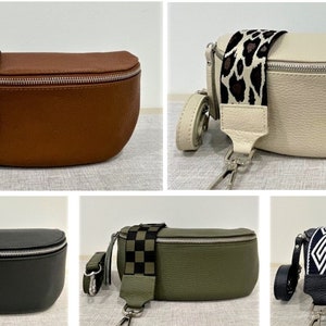 Sac banane en cuir pour femme avec bretelles, sac banane à bandoulière avec bandoulière à motif, sac à bandoulière en cuir, sac à bandoulière avec bandoulière interchangeable