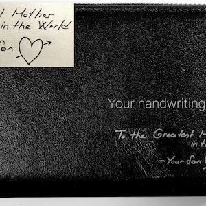 Cartera de escritura a mano, Cartera de cuero para mujer, Cartera personalizada, Regalo de aniversario para ella, Cartera de mujer grabada, Regalo de Navidad para ella