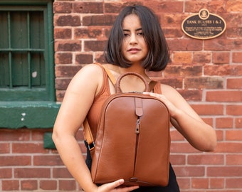 Handmade Full Grain Cow Leather Backpack,Backpack Women Leather,Women Backpack,Rucksack for Women, Mini Backpack Women, Laptop backpack