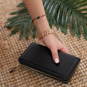 Leather wallet women - Gift for Mom - Monogrammed wallet - Personalized wallet - Slim Leather wallet - Leather wallet purse - Gift for her