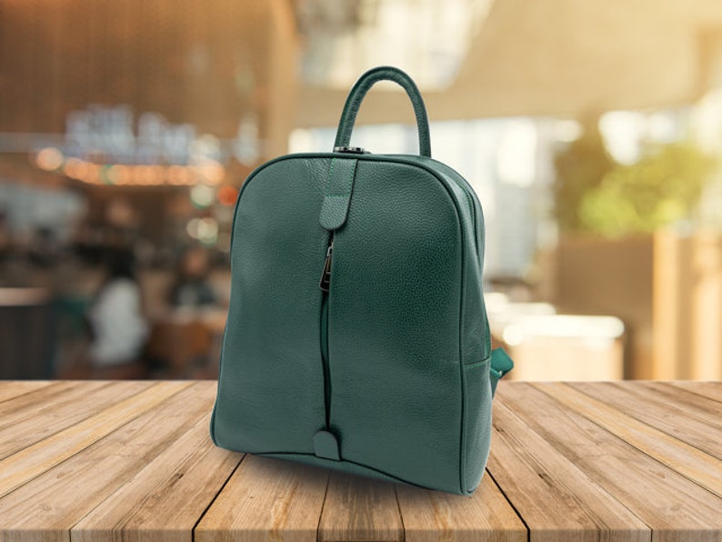 Backpack Women Leather,Backpacks for Women, Women's Backpack Purse, Green Backpack,Rucksack for Women,Christmast Gift, School Backpack Grön