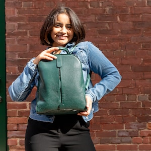 Sac à dos en cuir pour femme, Sac à dos en cuir pour femme, Sac à dos en cuir pour femme, Sac à dos vert, Sac à dos pour femme, Cadeau de Noël, Mini sac