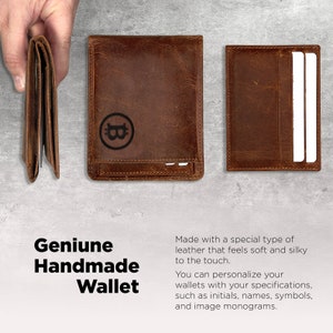 Cartera personalizada, Cartera de cuero para hombres, Cartera para hombre grabada, Regalo de San Valentín para él, Regalo de novio, Cartera para hombre con bolsillo para monedas