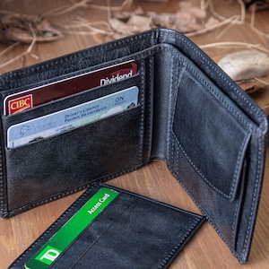 Cartera de cuero personalizada para hombres, Regalo personalizado del Día del Padre, Cartera para hombres, Cartera para hombres grabada, Cartera personalizada para hombres, Regalo para él