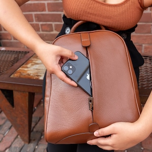 Backpack Women Leather,Backpacks for Women, Women's Backpack Purse, Green Backpack,Rucksack for Women,Christmast Gift, School Backpack Brun