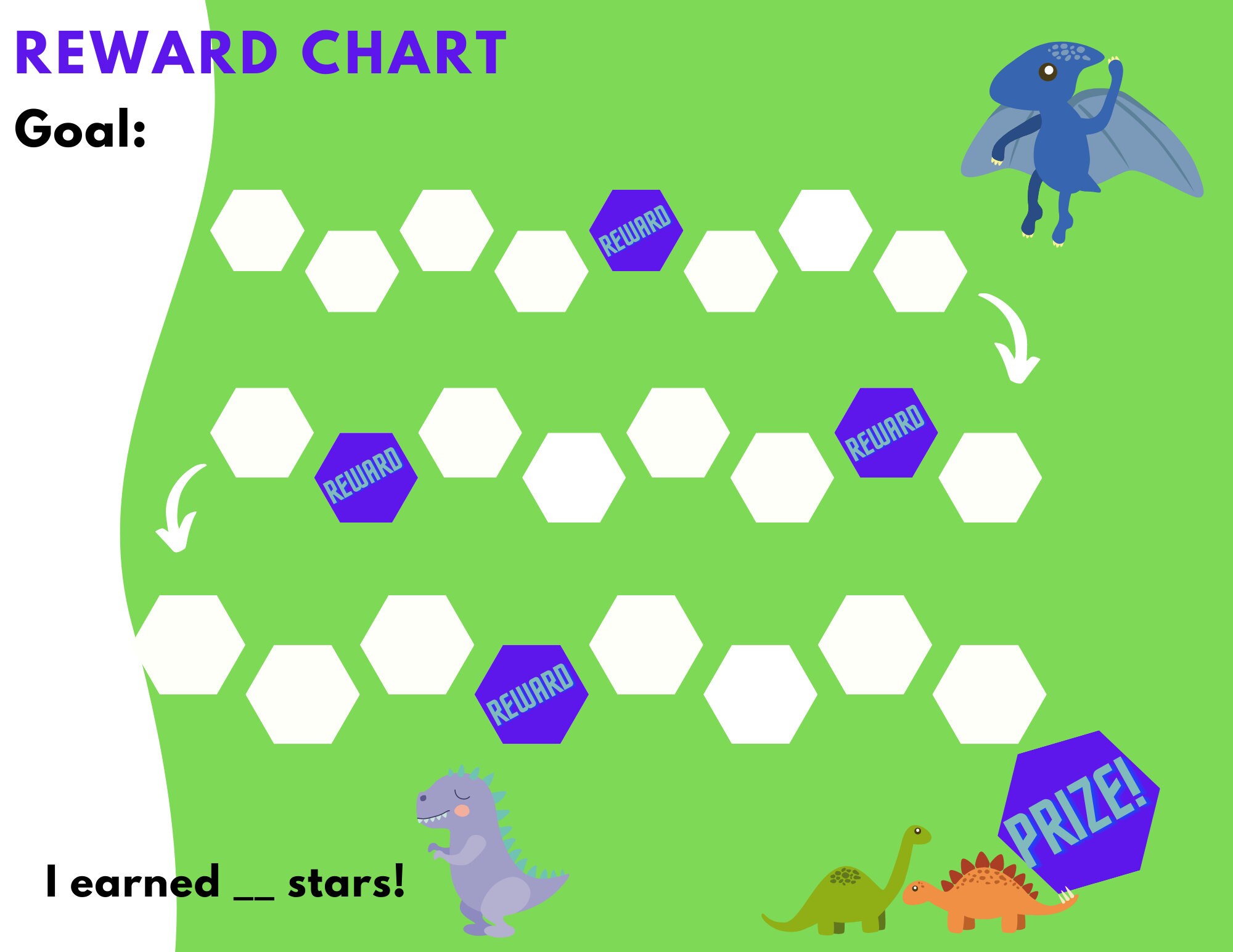 Dinosaur reward chart printable dinosaur reward chart etsy