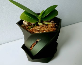 Orchid Pot Special Mystic Green 2" 3" 4" 5" 6", 3D Printed Pot with Slots