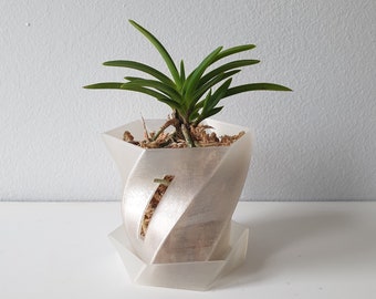 Orchid Pot Translucent 2" 3" 4" 5" 6", 3D Printed Pot with Slots