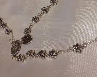 Metal flower rosary