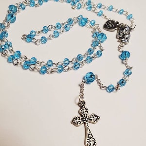 Beautiful light blue rosary