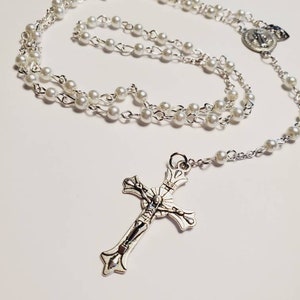 Beautiful pearl white rosary