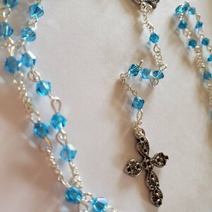 Beautiful light blue rosary