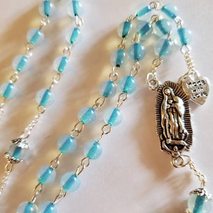 Beautiful handmade blue rosary