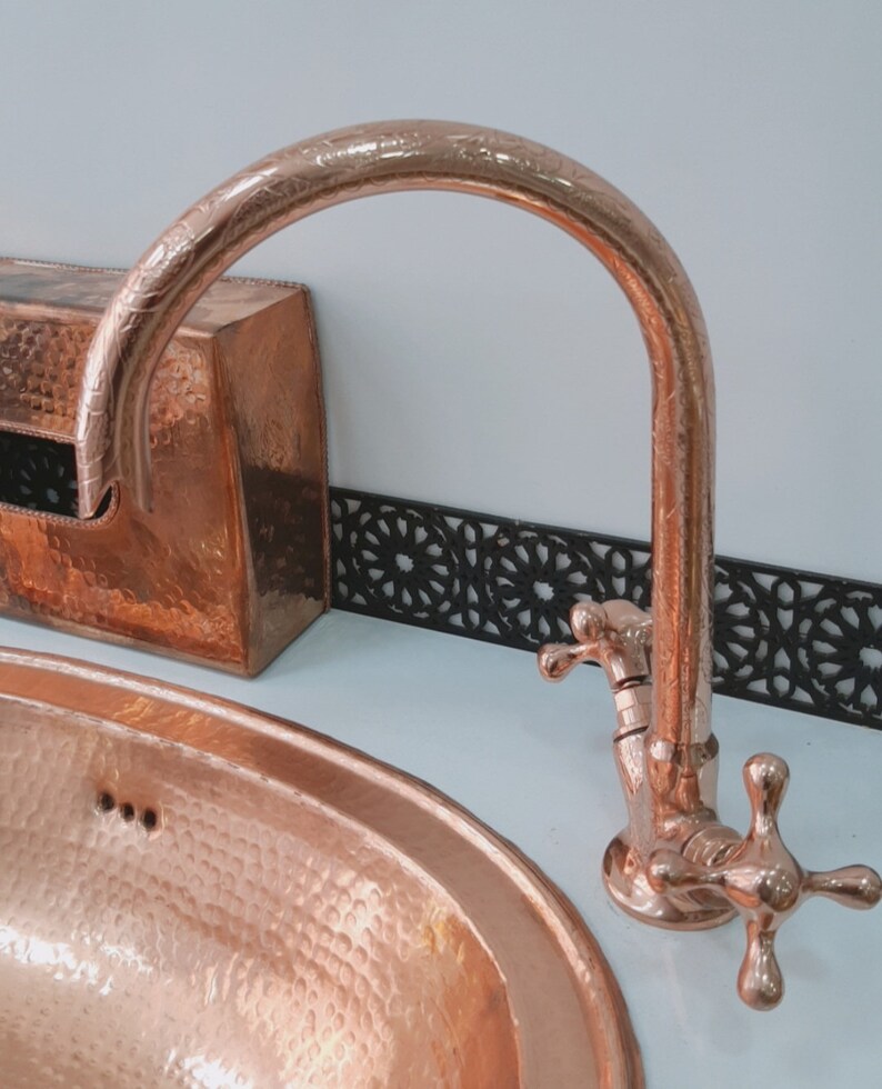 Unlacquered Brass Faucet Gooseneck Bathroom Brass Faucet Etsy