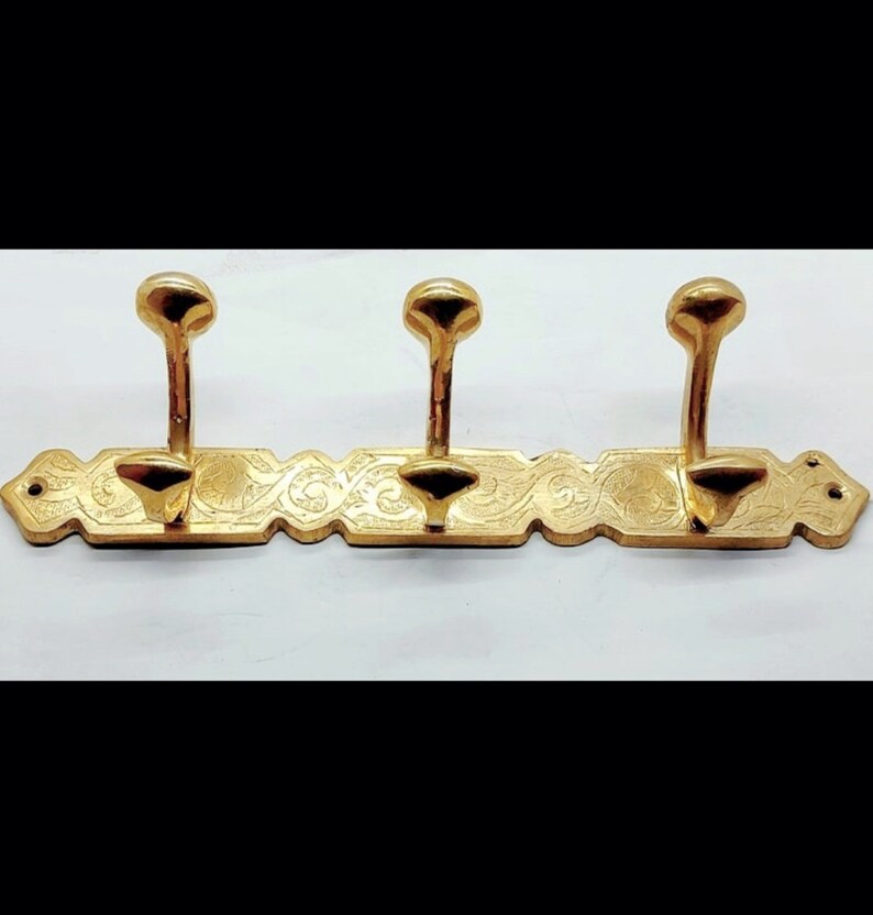 Wall Mount Brass Coat Rack brass Hook Moroccan Etched Etsy