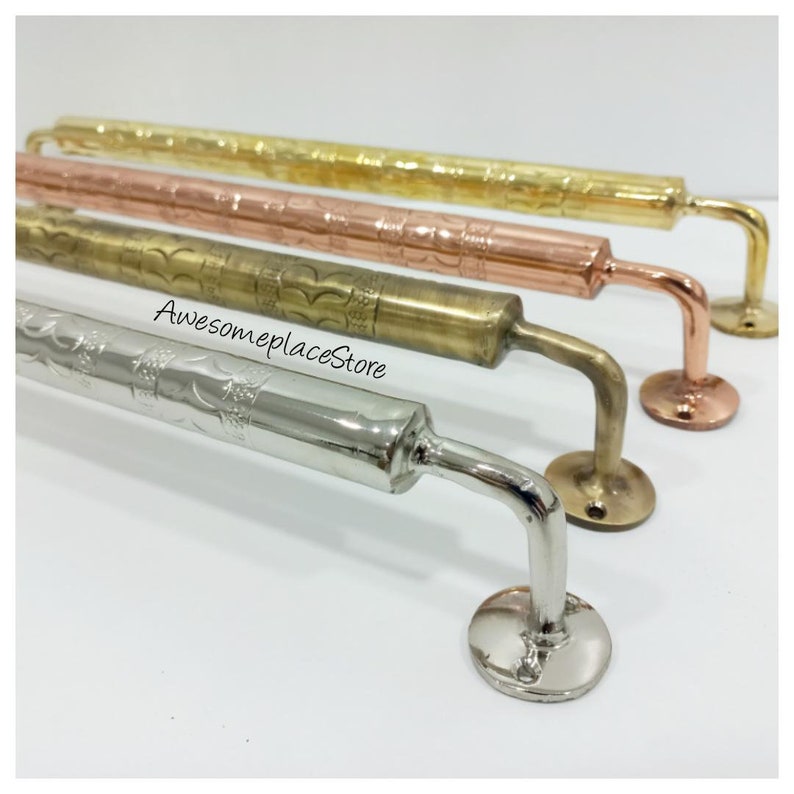 Engraved Brass Towel Bar for Bathroom Moroccan Handmade Etsy