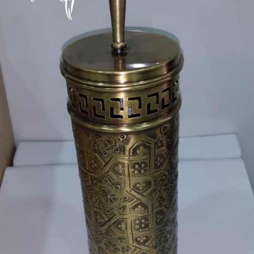 Moroccan Bathroom Brass Plastic Storage Basket Toilet Brushes / shops Toilet Brushes Brass Storage Basket