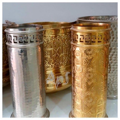 Moroccan Bathroom Brass Plastic Storage Basket Toilet Brushes / shops Toilet Brushes Brass Storage Basket