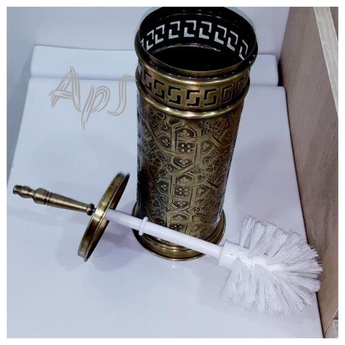 Moroccan Bathroom Brass Plastic Storage Basket Toilet Brushes / shops Toilet Brushes Brass Storage Basket