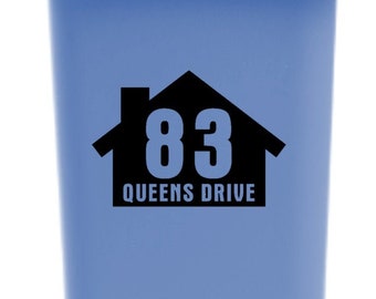 Personalised Custom Bin Stickers | Set of 3 Wheelie Bin | Number House Sticker | Number House Road Street Sticker | Stickers