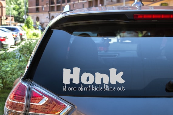 Car Vinyl Decal Sticker Funny Bumper Decal Sticker Honk Kids Flies Out Sticker Vinyl Sticker Car Sticker Art Sticker Stickers Etsy UK