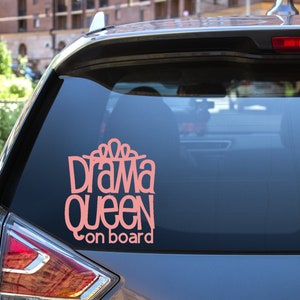 Car Baby Vinyl Sticker | Drama Queen On Board Sticker | Car Sticker | Baby Bumper Car Sticker | Window Sticker | Art Sticker | Sticker