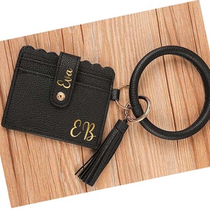 Porte-carte en cuir personnalisé | | cadeau d’identification Noir, Rose, Aqua, Or Rose, Marbre | Créez votre propre | de titulaire de carte Votre texte ici
